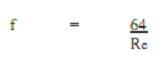 流體為層流，摩擦系數(shù)計算